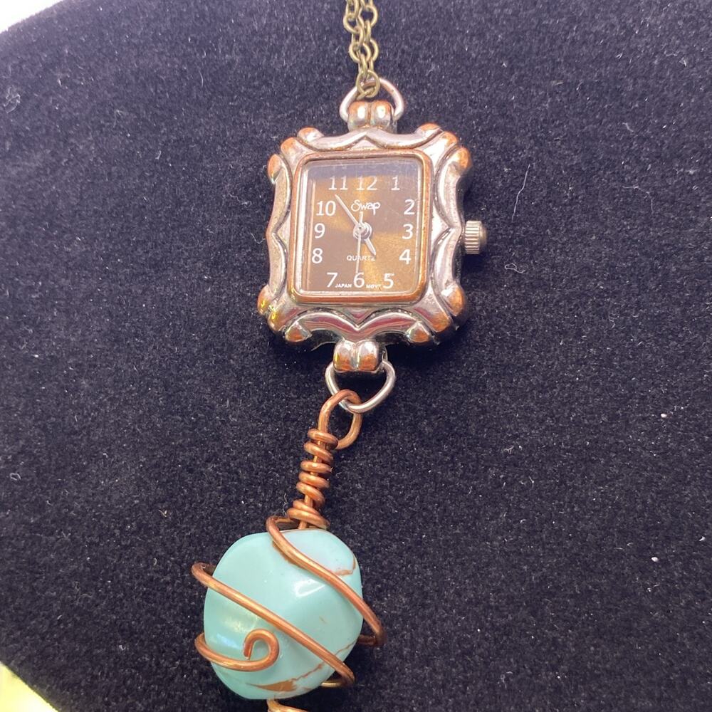 Swap Womens Southwest Custom Beaded Watch Necklace Works New Battery